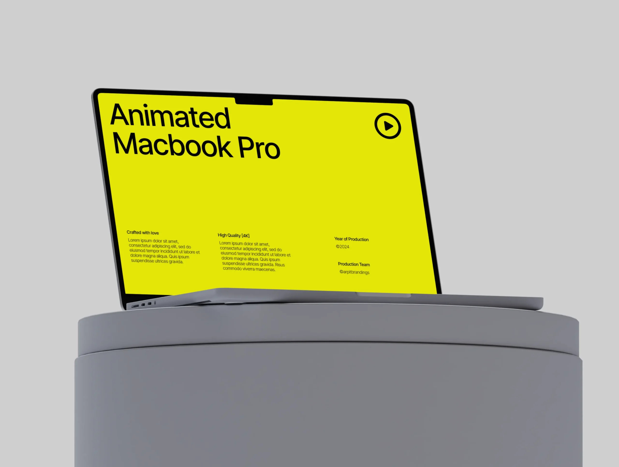 Animated Macbook Pro Mockup 003 - by arpit brandings