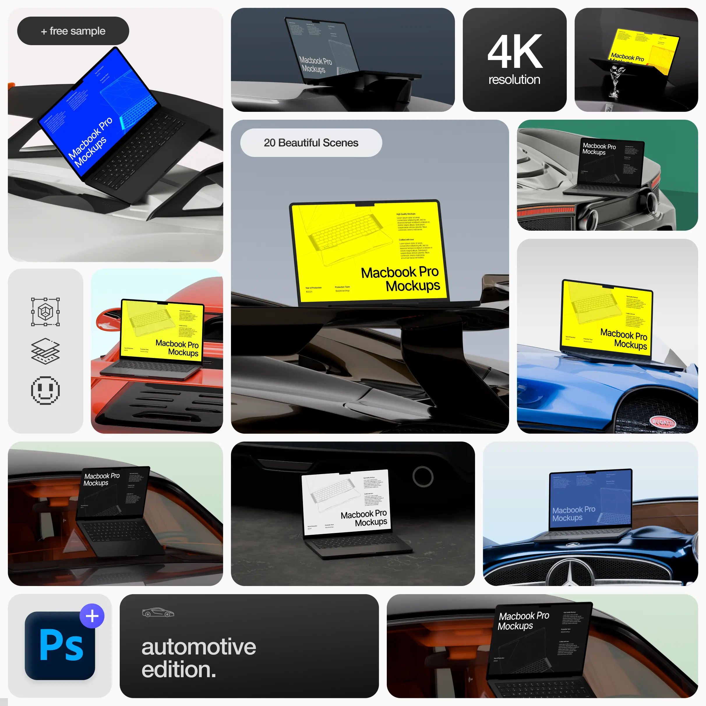 Macbook Pro Mockups: Automotive Edition - by arpit brandings