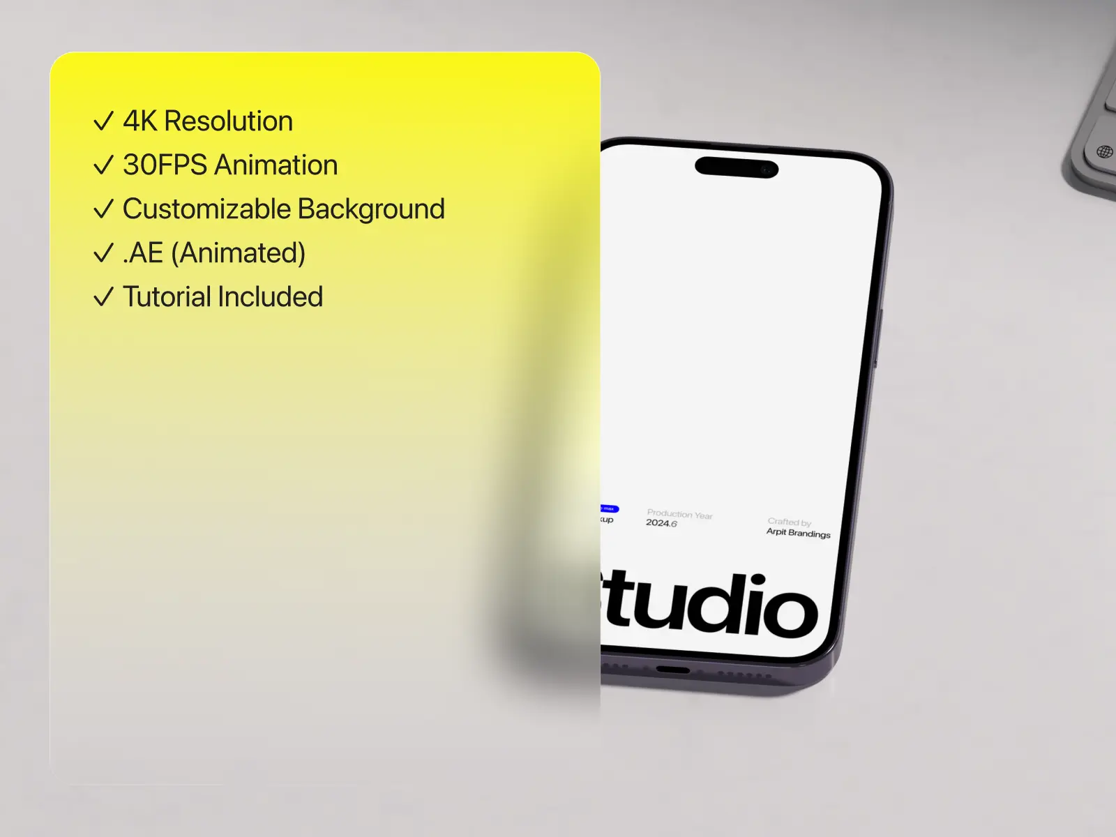 Animated iPhone Studio Mockup | 02 by arpit brandings studios