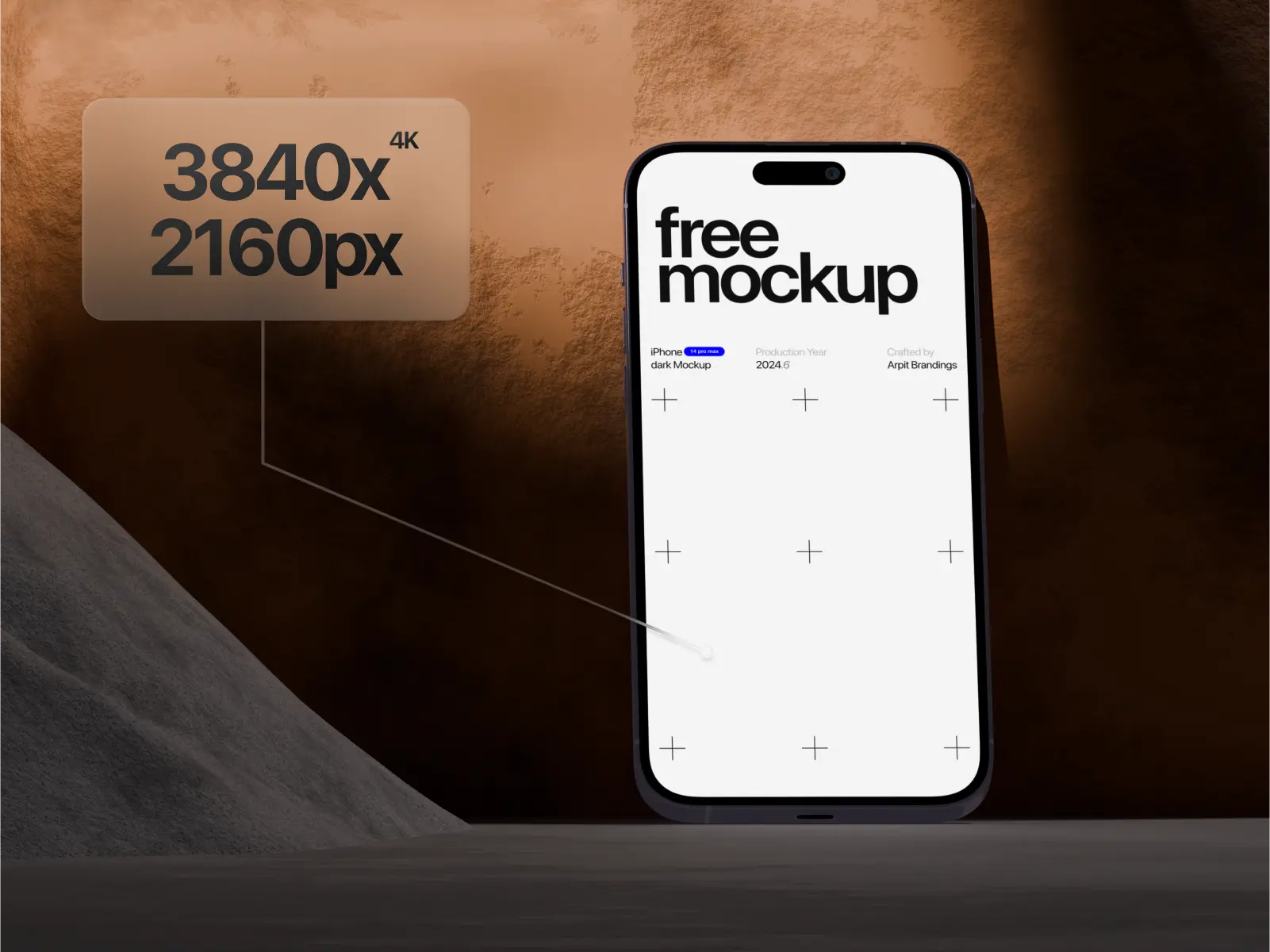 Animated iPhone 14 pro mac Mockup (Sandstone Edition) by arpit brandings studios
