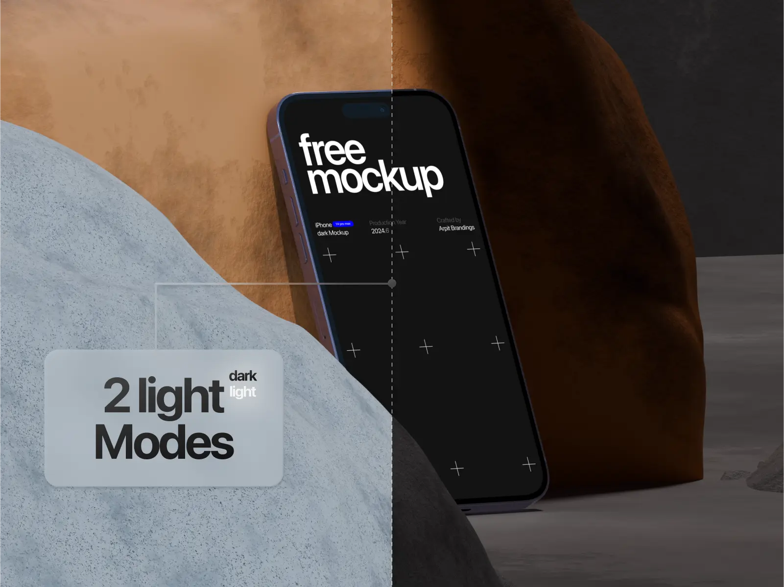 Animated iPhone 14 pro mac Mockup (Sandstone Edition) by arpit brandings studios