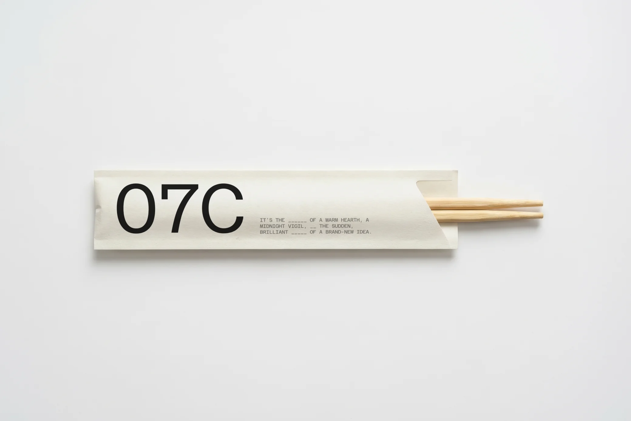 Chopstick sleeve mockup with customizable background and realistic paper packaging