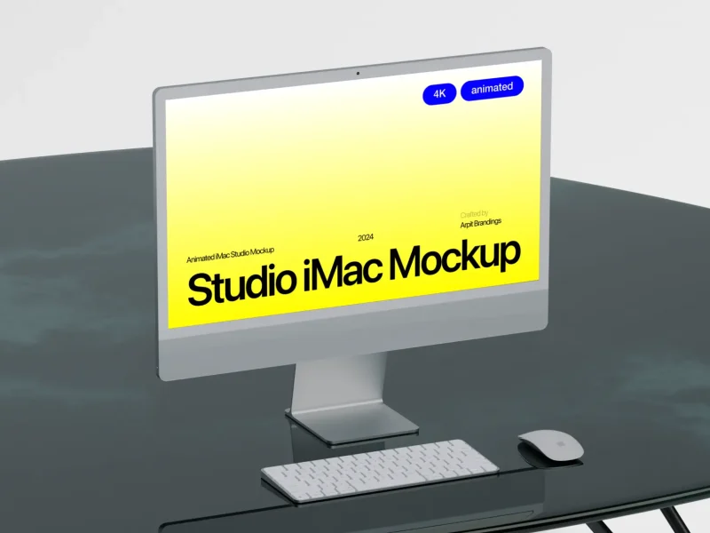 Animated iMac Studio Mockup 02 by arpit brandings studios