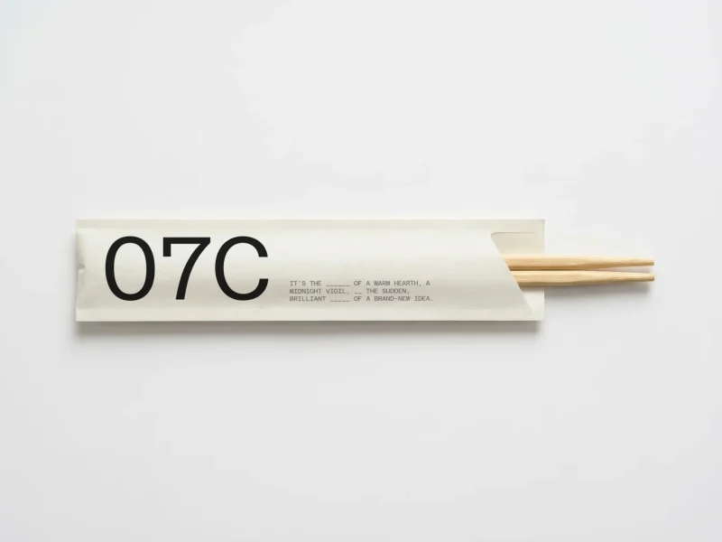 Chopstick sleeve mockup with customizable background and realistic paper packaging