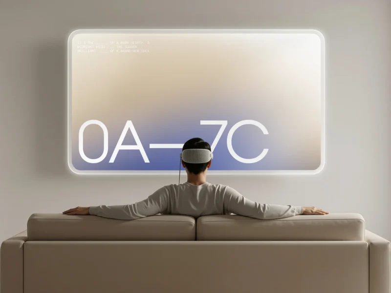 Vision Pro UI mockup showing futuristic spatial interface presentation