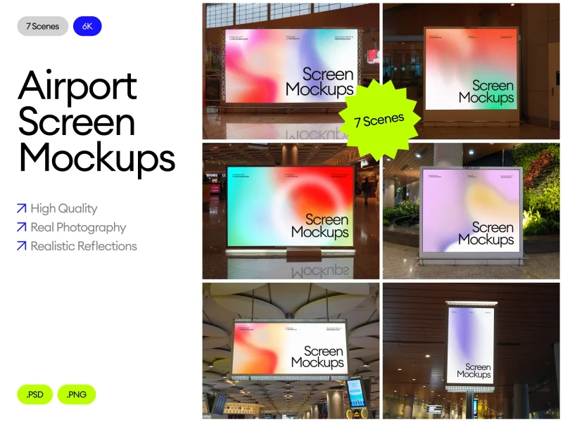 airport screen mockups cover